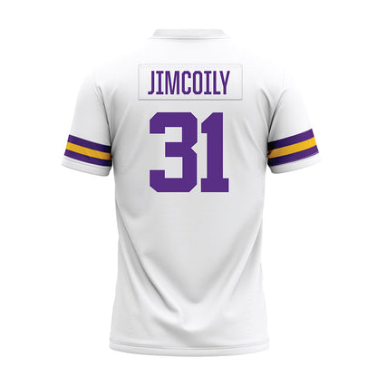 LSU - NCAA Football : CJ Jimcoily - White Premium Football Jersey-1