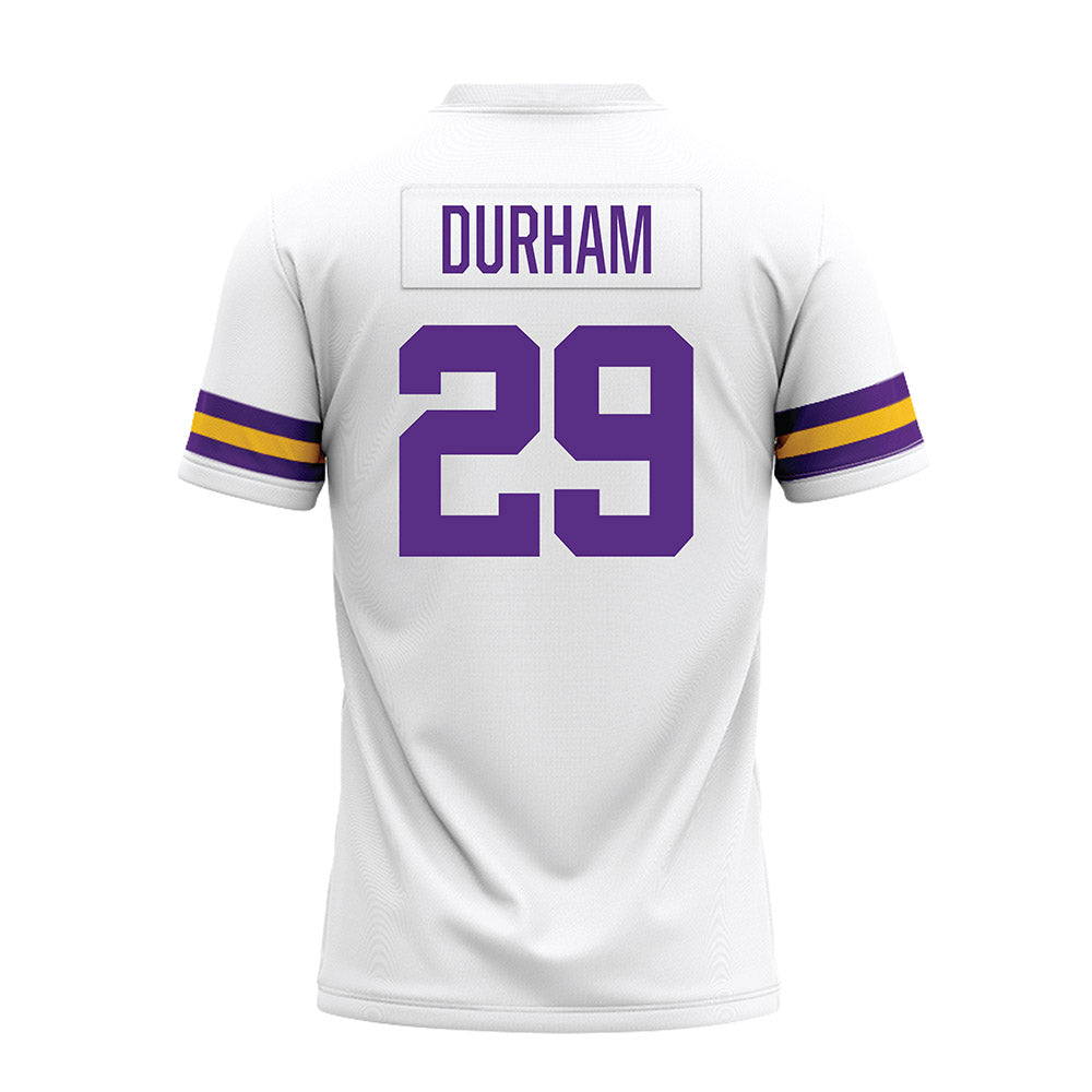 LSU - NCAA Football : Caden Durham - White Premium Football Jersey-1