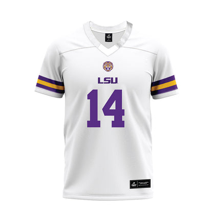 LSU - NCAA Football : Christopher "CJ" Jackson - White Premium Football Jersey-0
