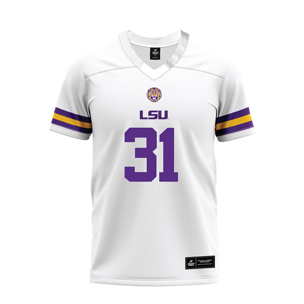 LSU - NCAA Football : CJ Jimcoily - White Premium Football Jersey-0