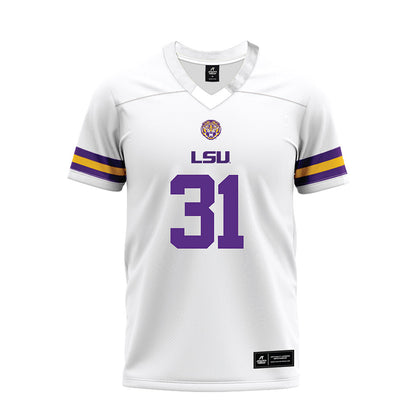 LSU - NCAA Football : CJ Jimcoily - White Premium Football Jersey-0
