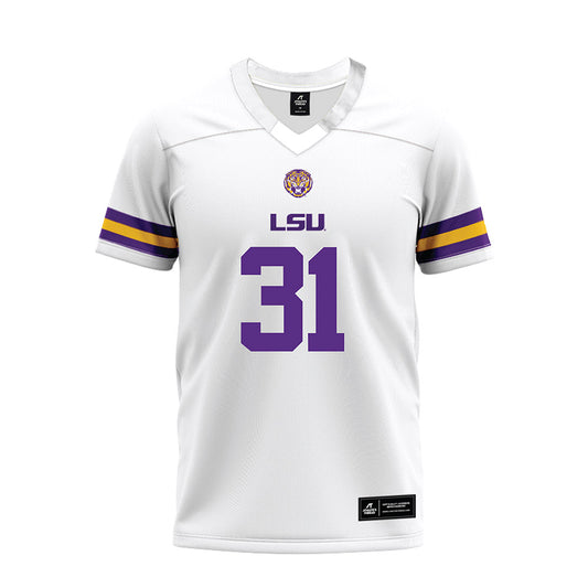 LSU - NCAA Football : CJ Jimcoily - White Premium Football Jersey-0