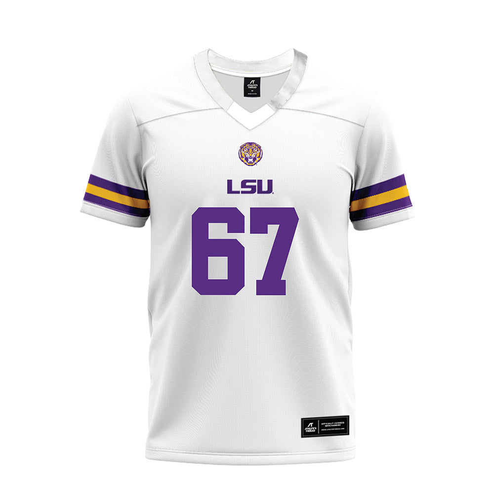 LSU - NCAA Football : Bo Bordelon - White Premium Football Jersey-0