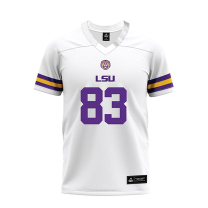 LSU - NCAA Football : Corey Barber Jr. - White Premium Football Jersey-0