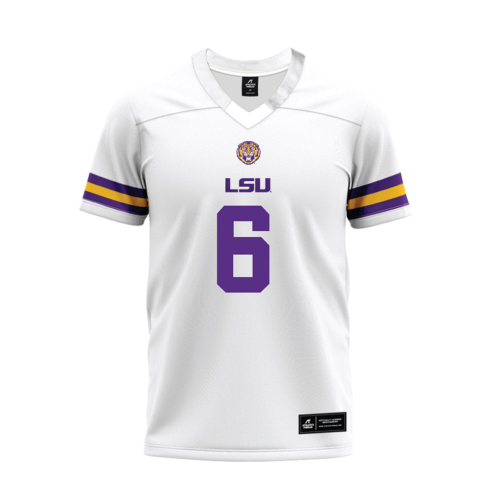 LSU - NCAA Football : Tj Dottery - White Premium Football Jersey-0