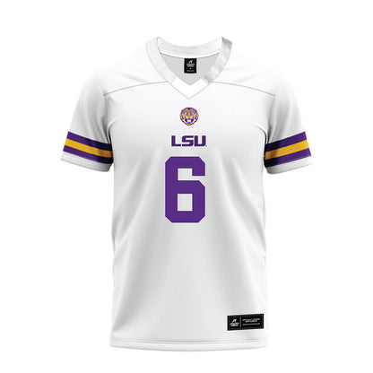 LSU - NCAA Football : Tj Dottery - White Premium Football Jersey-0