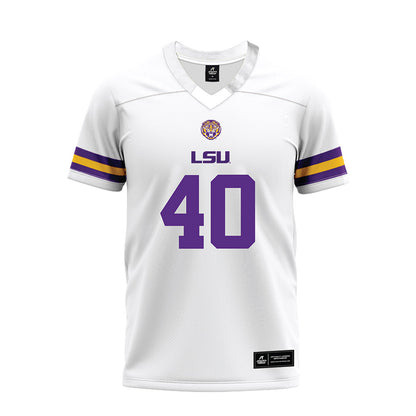 LSU - NCAA Football : Whit Weeks - White Premium Football Jersey-0