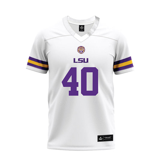 LSU - NCAA Football : Whit Weeks - White Premium Football Jersey-0