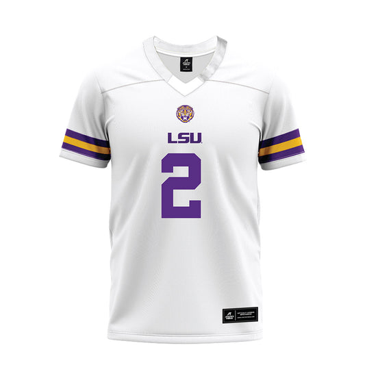 LSU - NCAA Football : Tre Brown III - White Premium Football Jersey-0