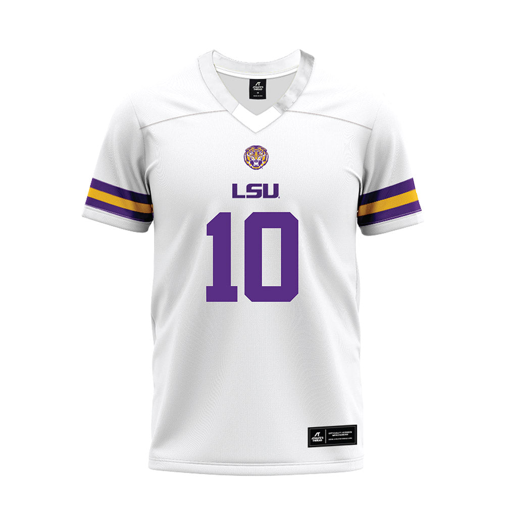 LSU - NCAA Football : Sam Leavitt - White Premium Football Jersey-0