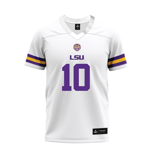 LSU - NCAA Football : Sam Leavitt - White Premium Football Jersey-0