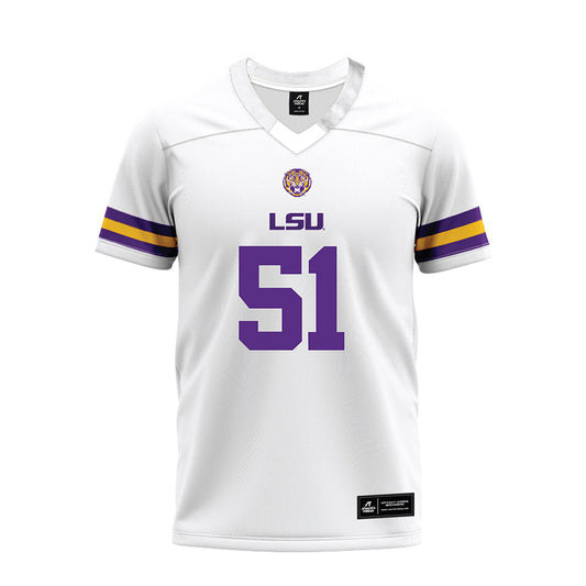 LSU - NCAA Football : Ryan Miret - White Premium Football Jersey-0
