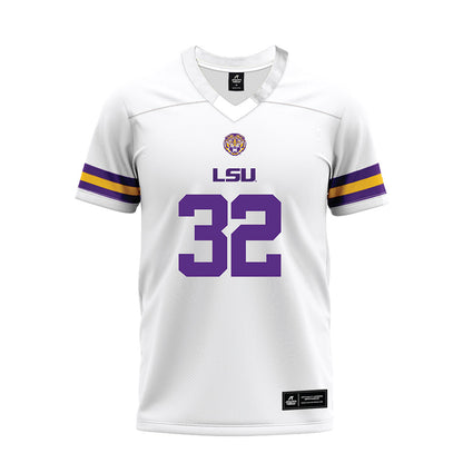 LSU - NCAA Football : Gavin Higgins - White Premium Football Jersey-0