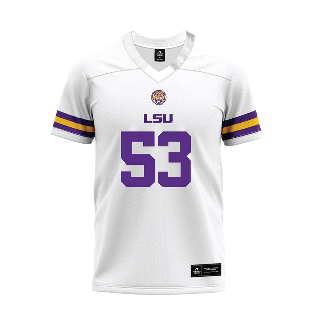 LSU - NCAA Football : Hayes Fuqua - White Premium Football Jersey-0