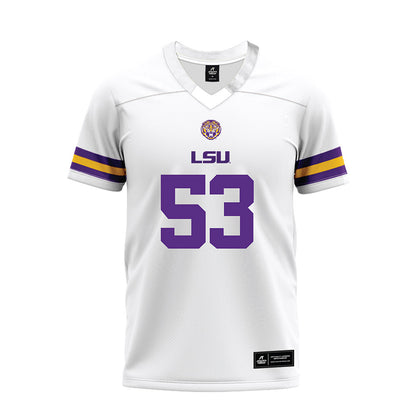 LSU - NCAA Football : Hayes Fuqua - White Premium Football Jersey-0