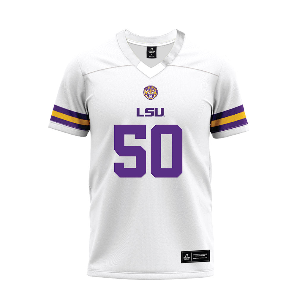 LSU - NCAA Football : William Satterwhite II - White Premium Football Jersey-0