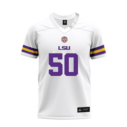 LSU - NCAA Football : William Satterwhite II - White Premium Football Jersey-0