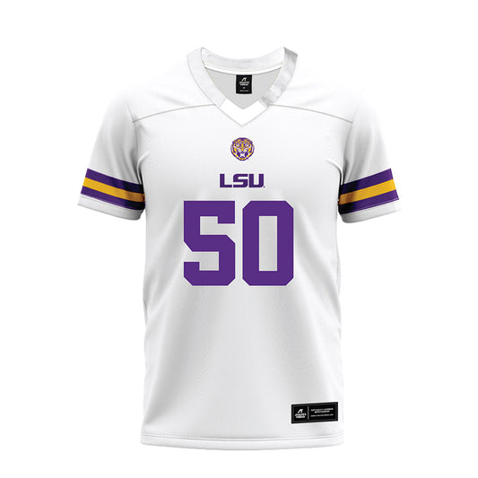 LSU - NCAA Football : William Satterwhite II - White Premium Football Jersey-0