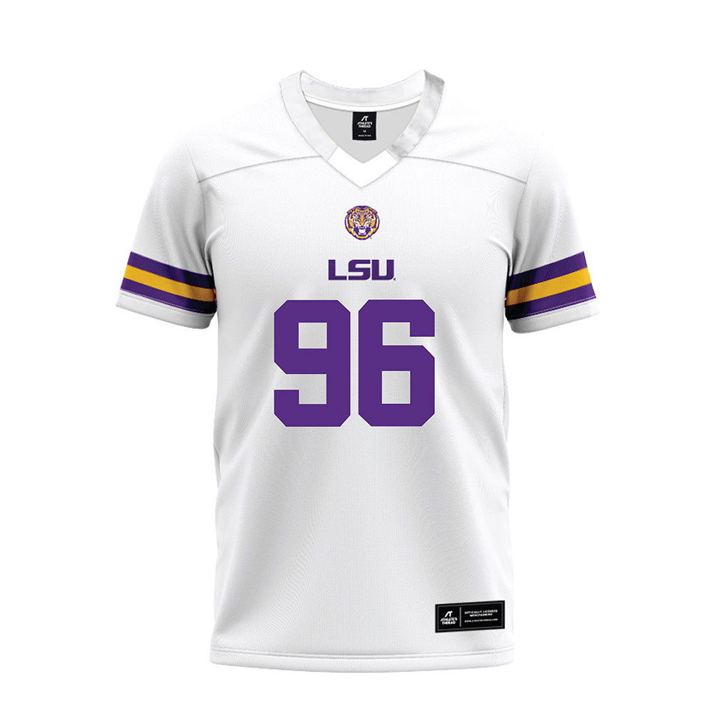 LSU - NCAA Football : Dominick McKinley - White Premium Football Jersey-0