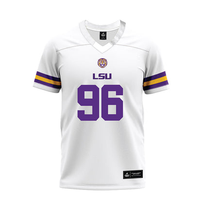 LSU - NCAA Football : Dominick McKinley - White Premium Football Jersey-0