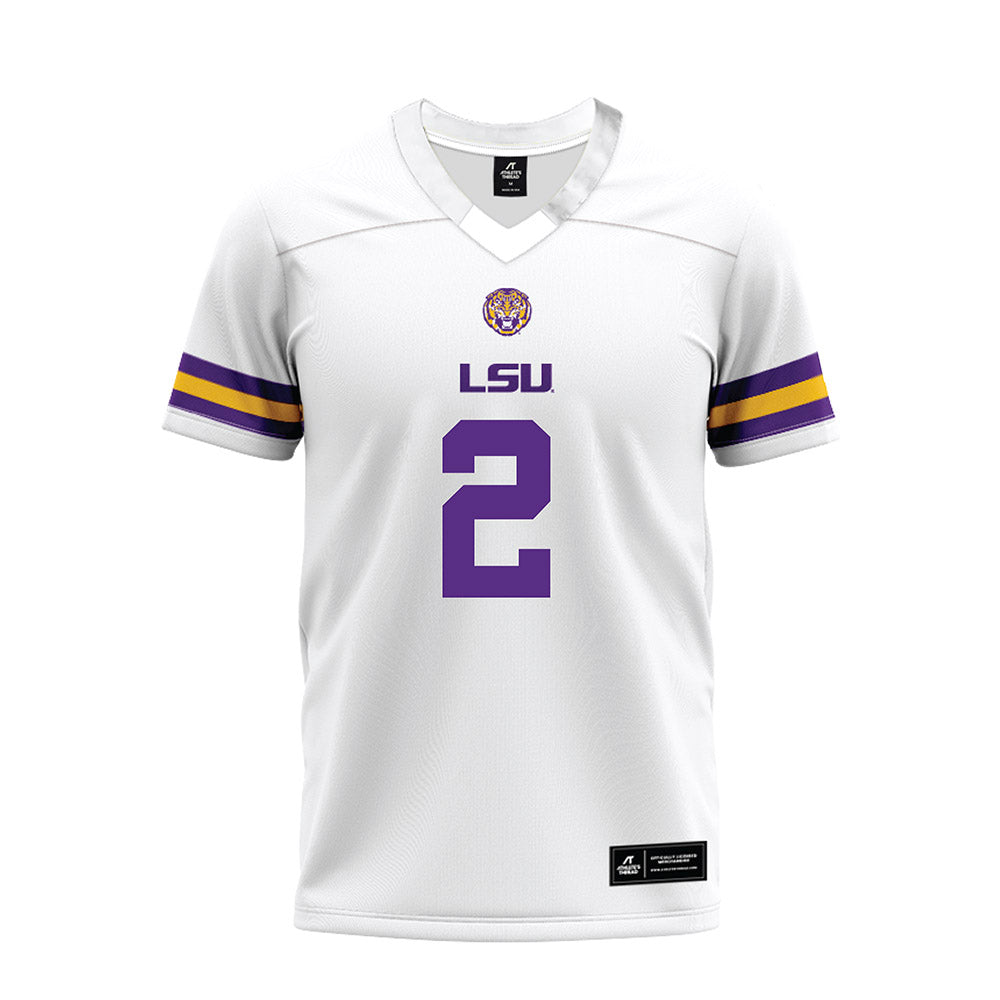 LSU - NCAA Football : Ty Benefield - White Premium Football Jersey-0