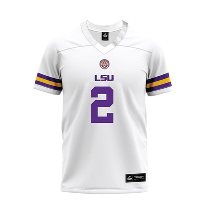 LSU - NCAA Football : Ty Benefield - White Premium Football Jersey-0