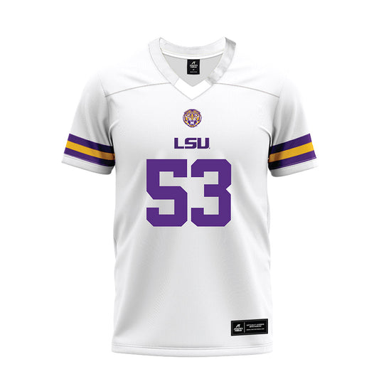LSU - NCAA Football : Hayes Fuqua - White Premium Football Jersey-0