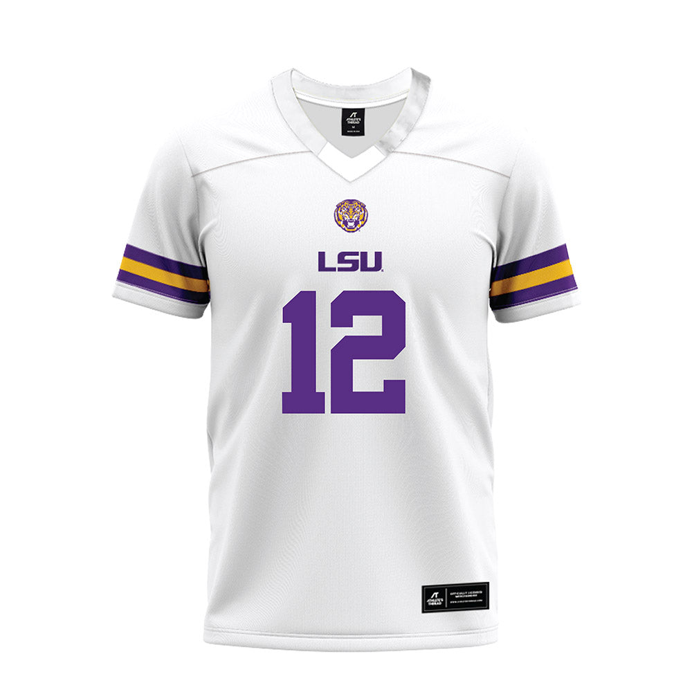 LSU - NCAA Football : Malachi Thomas - White Premium Football Jersey-0