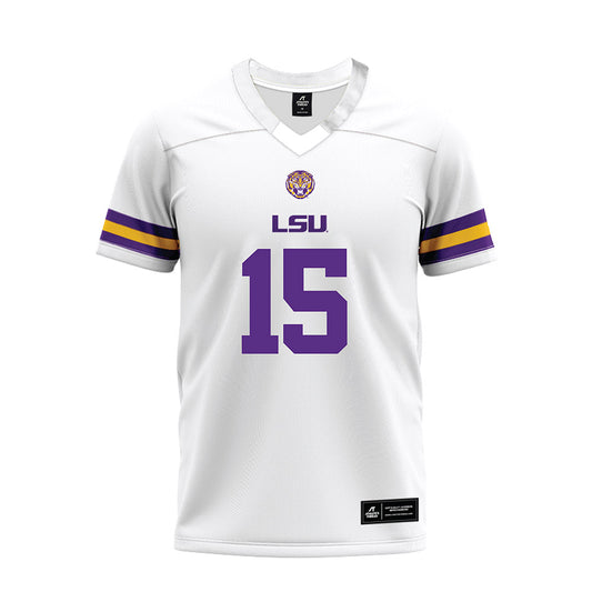 LSU - NCAA Football : Phillip Wright III - White Premium Football Jersey-0