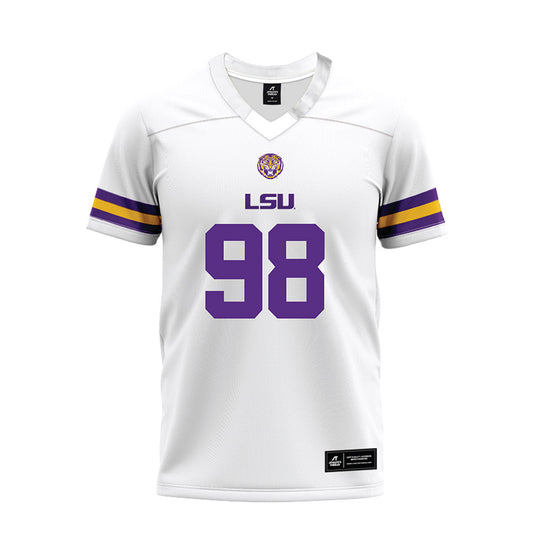 LSU - NCAA Football : Achilles Woods - White Premium Football Jersey-0