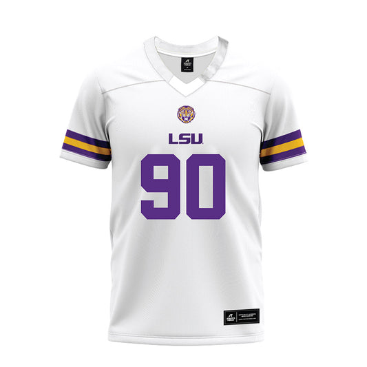 LSU - NCAA Football : Grant Chadwick - White Premium Football Jersey-0