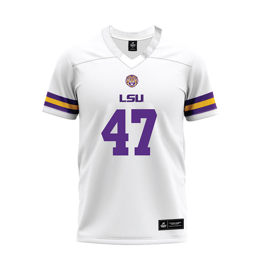 LSU - NCAA Football : JD LaFleur - White Premium Football Jersey-0