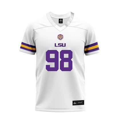 LSU - NCAA Football : Achilles Woods - White Premium Football Jersey-0
