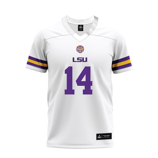LSU - NCAA Football : Trey'Dez Green - White Premium Football Jersey-0