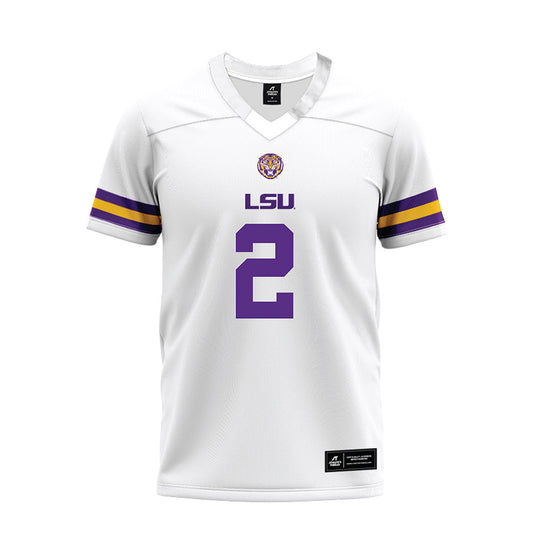 LSU - NCAA Football : Tre Brown III - White Premium Football Jersey-0