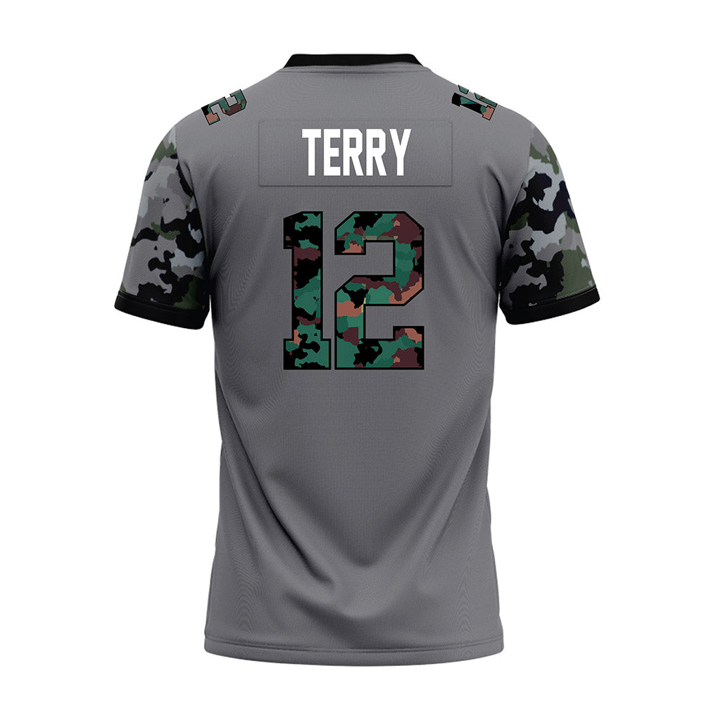 Towson - NCAA Football : Xavier Terry - Dark Grey Premium Football Jersey-1
