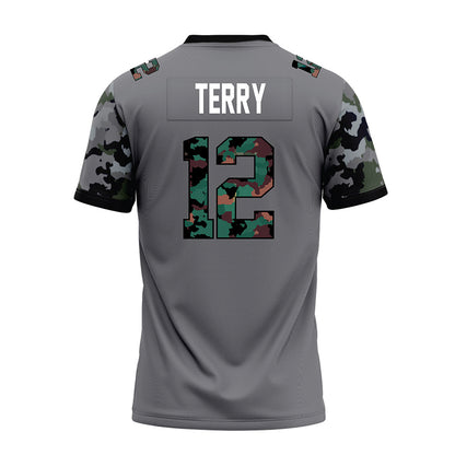 Towson - NCAA Football : Xavier Terry - Dark Grey Premium Football Jersey-1