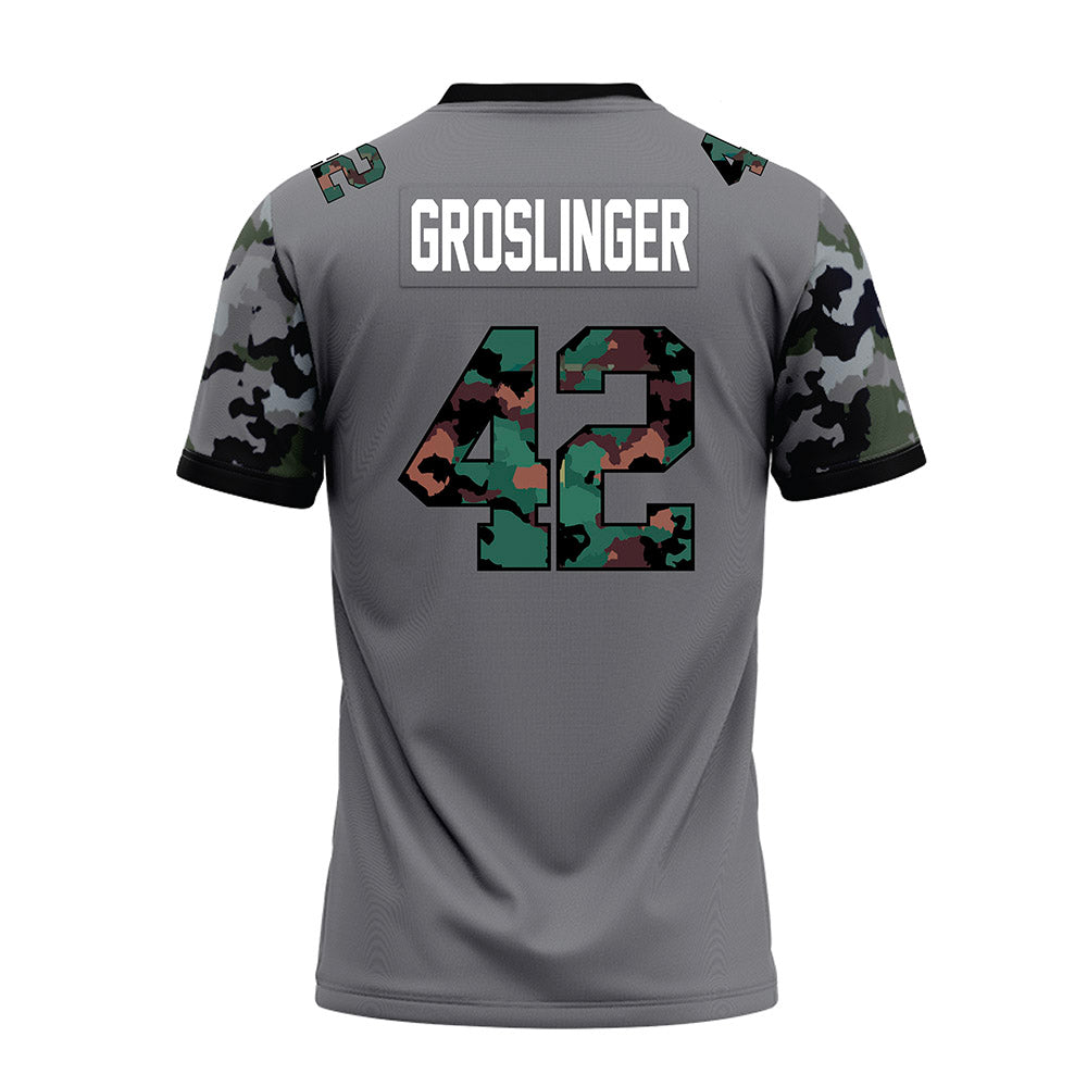 Towson - NCAA Football : Max Groslinger - Dark Grey Premium Football Jersey-1