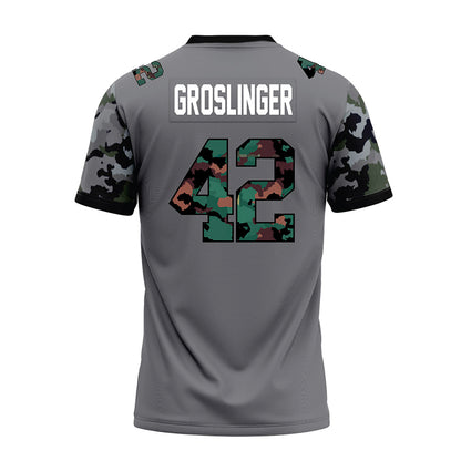 Towson - NCAA Football : Max Groslinger - Dark Grey Premium Football Jersey-1