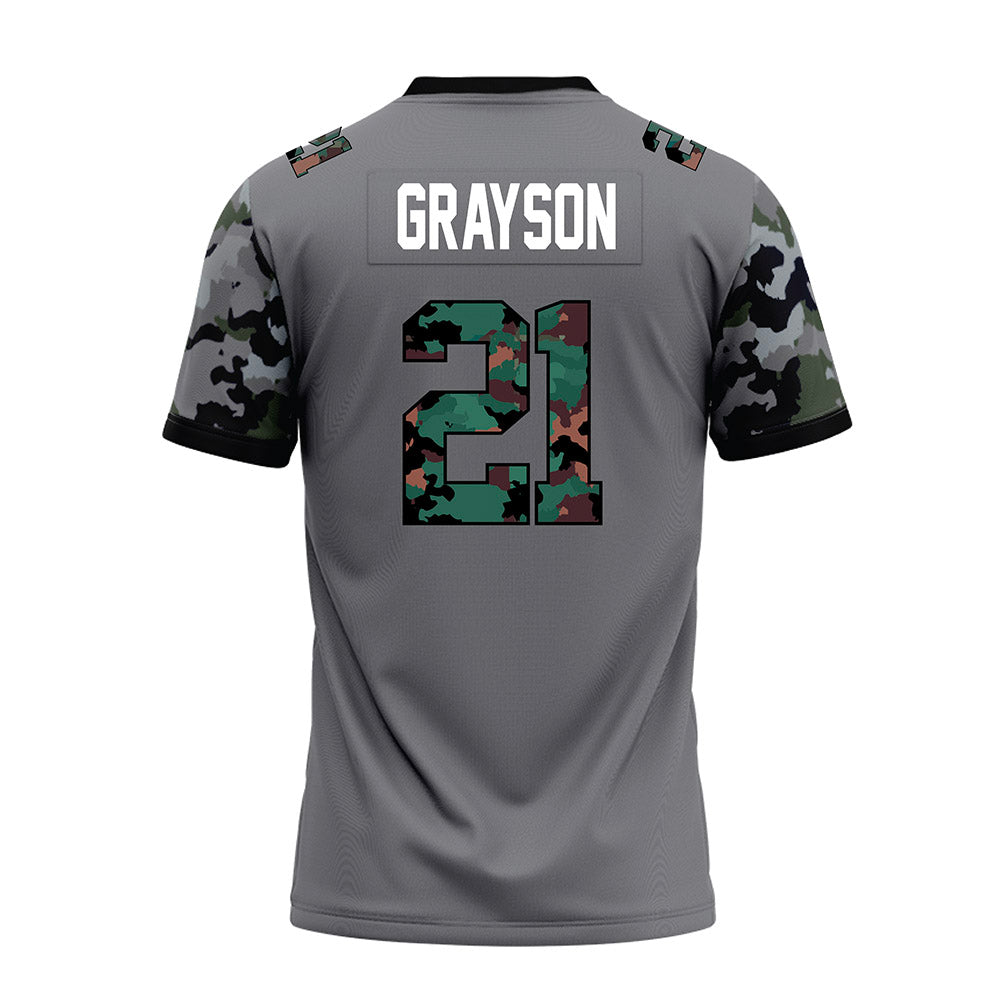 Towson - NCAA Football : Kyron Grayson - Dark Grey Premium Football Jersey-1
