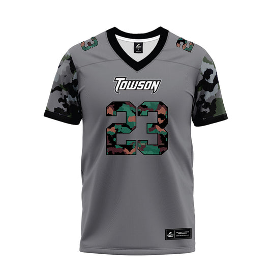 Towson - NCAA Football : JaVon Ford II - Dark Grey Premium Football Jersey-0