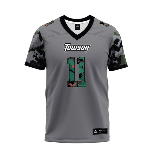 Towson - NCAA Football : Peyton Faulkner - Dark Grey Premium Football Jersey-0