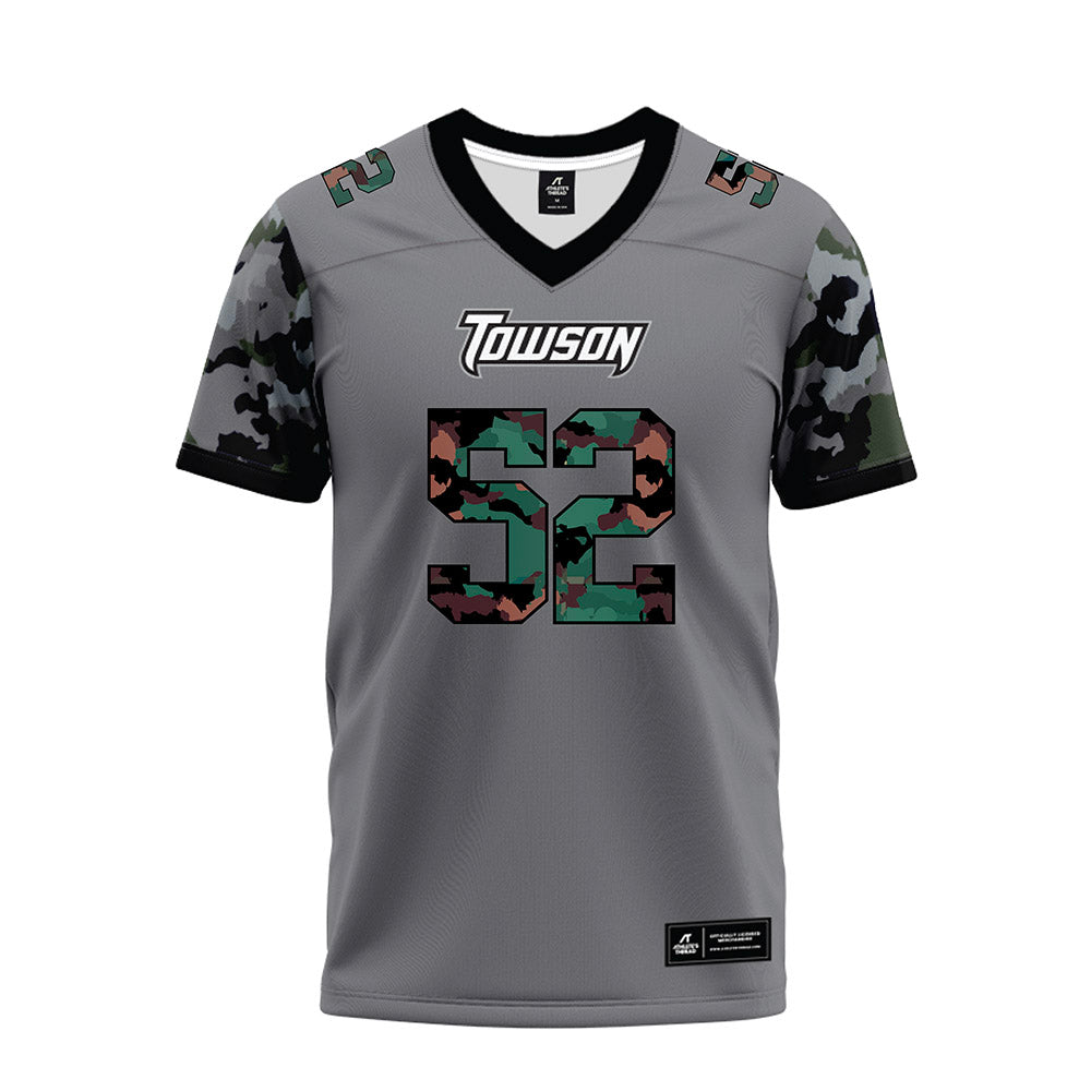 Towson - NCAA Football : RJ Adams - Dark Grey Premium Football Jersey-0