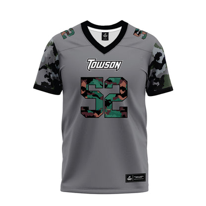 Towson - NCAA Football : RJ Adams - Dark Grey Premium Football Jersey-0