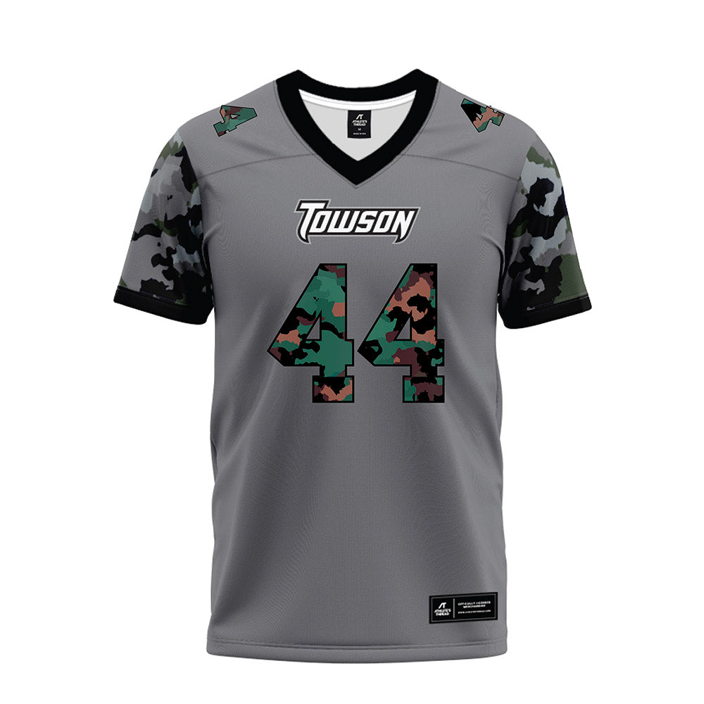 Towson - NCAA Football : Luke Baldwin - Dark Grey Premium Football Jersey-0
