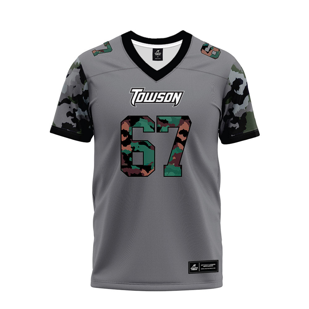 Towson - NCAA Football : Chase Dorsey - Dark Grey Premium Football Jersey-0