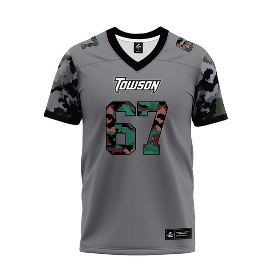 Towson - NCAA Football : Chase Dorsey - Dark Grey Premium Football Jersey-0