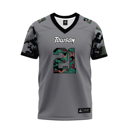 Towson - NCAA Football : Kyron Grayson - Dark Grey Premium Football Jersey-0