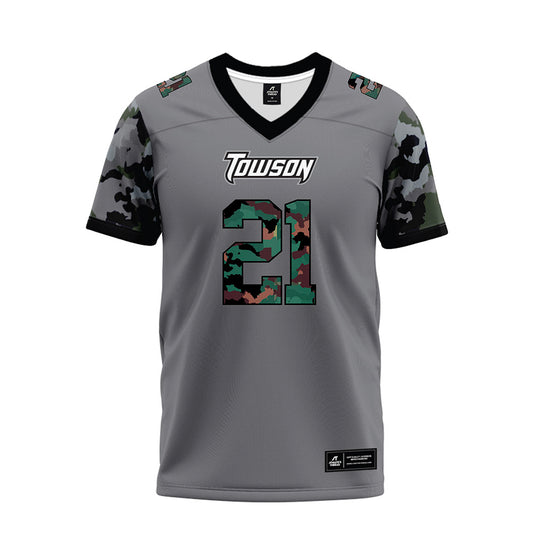 Towson - NCAA Football : Kyron Grayson - Dark Grey Premium Football Jersey-0