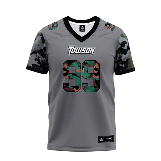 Towson - NCAA Football : Zachary Philpott - Dark Grey Premium Football Jersey-0
